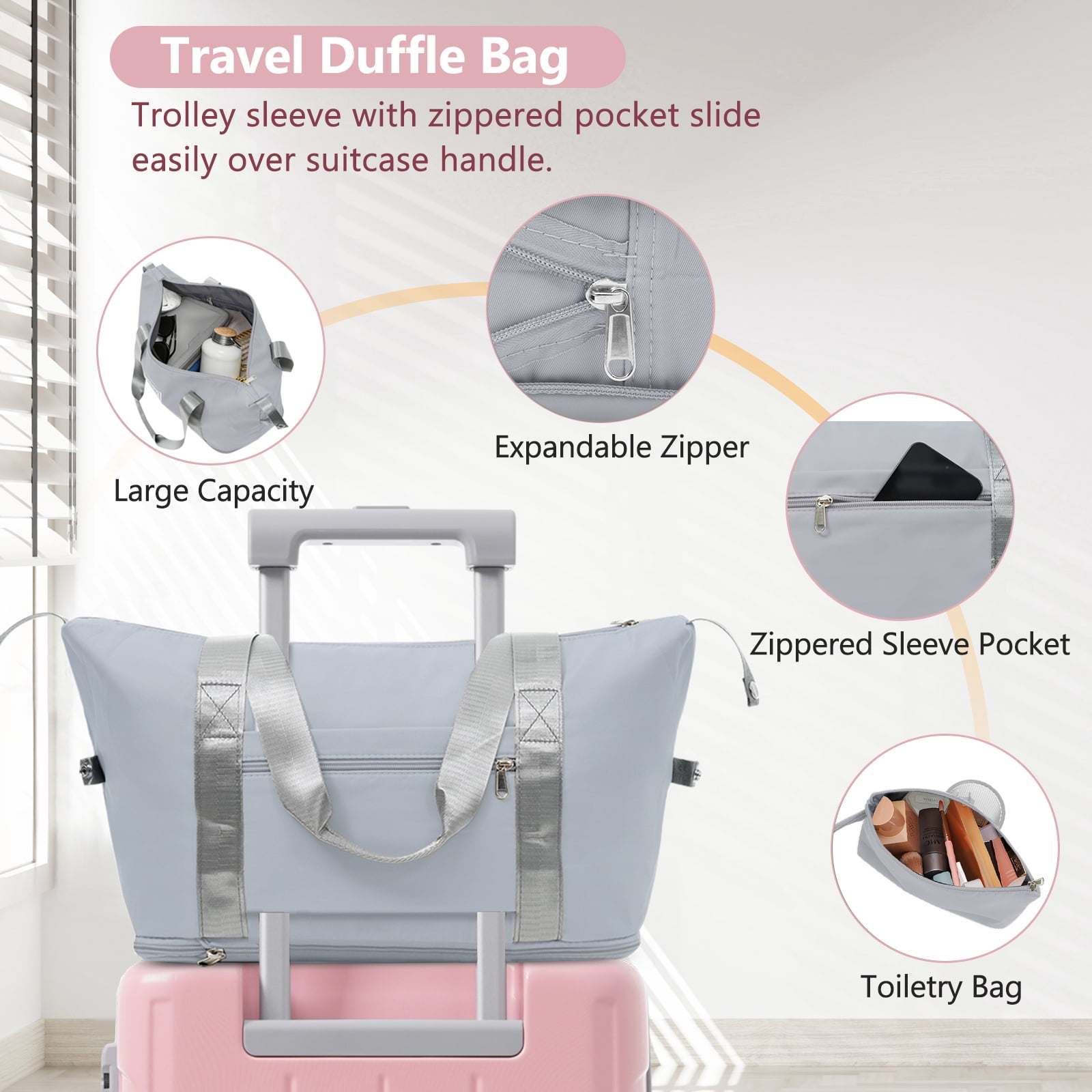 Euroco 20" Carry On Luggage Set 3 Piece,ABS Hardshell Lightweight Suitcase with Spinner Wheels & TSA Lock,Airline Approved Suitcase set for Weedend Getaways,Business Travel,Pink Lady