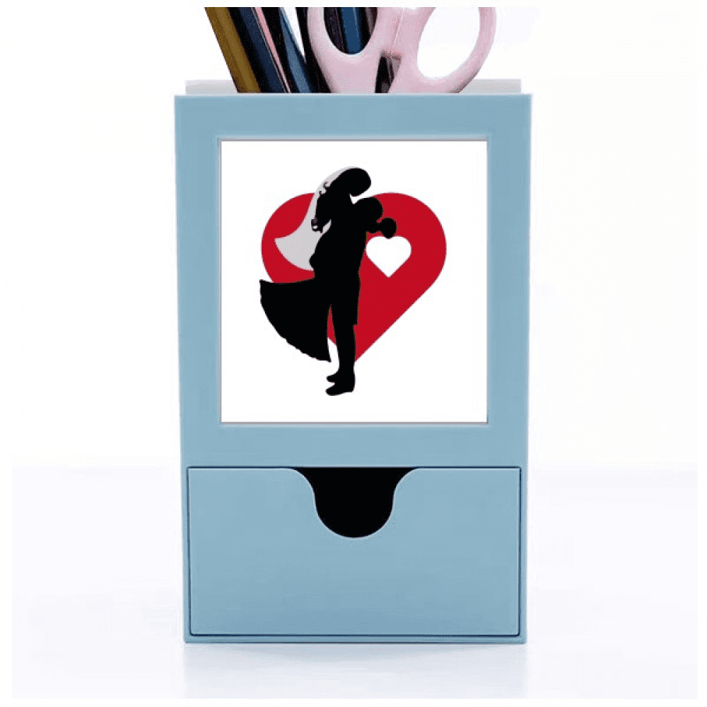 December Cozy Hug Valentines Day Desk Supplies Organizer Pen Holder ...