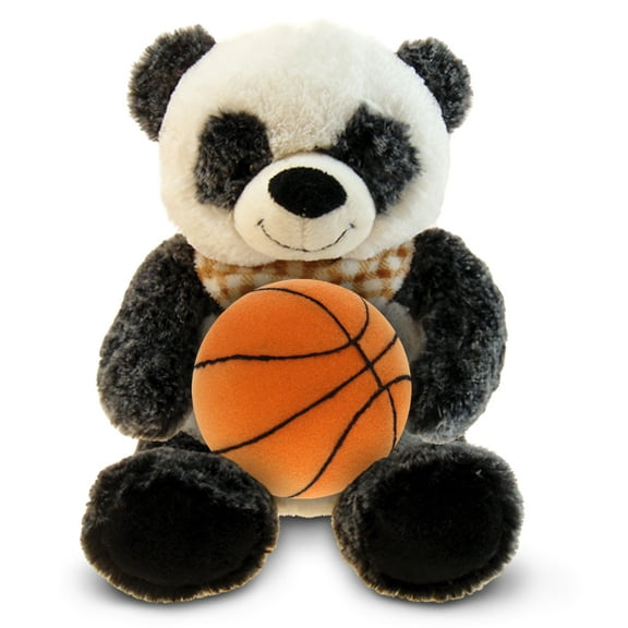 DolliBu Panda Stuffed Animal with Basketball Plush - Soft Huggable Panda, Adorable Playtime Plush Toy, Cute Wildlife Gift, Plush Doll Animal Toy for Kids and Adults - 9 Inch