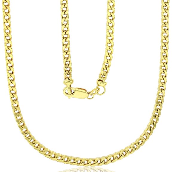 Decadence 14k Yellow Gold Hollow 3.50mm Franco Chain with Lobster Clasps | 26" Necklace | Italian Gold Chain | Gold Franco Chain for Men and Women