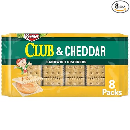 Keebler Sandwich Crackers, Club and Cheddar, 11oz Tray