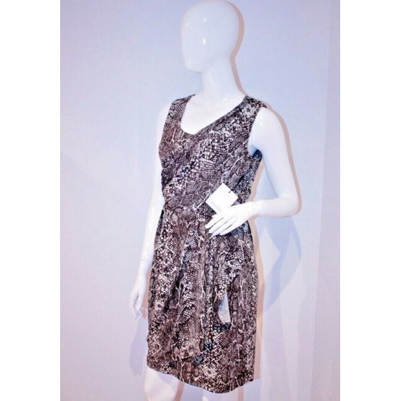 CALVIN KLEIN Traverse DRAPED Python DRESS ( 2 )