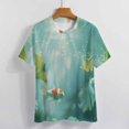 thumbnail image 3 of Lucky Koi Fish Lotus Leaf T Shirts Basic T-Shirt Short Sleeve Ladies Tee Shirt Summer Graphic Clothing, 3 of 6