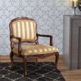 thumbnail image 6 of Traditional Fabric Upholstered Arm Chair with Carving, Gold and Brown- Saltoro Sherpi, 6 of 6