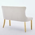 thumbnail image 6 of 1 Pieces Dining Bench with Tufted Wingback Gold Stainless Steel Legs Padded Seat, Upholstered Kitchen Stool for Dinner Room, Living Room, 6 of 12