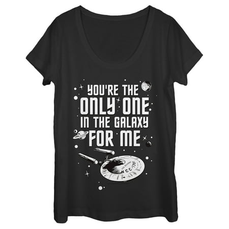 

Women s Star Trek Valentine s Day Your The Only One In The Galaxy For Me Scoop Neck Black Medium