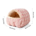 thumbnail image 3 of Small Cat Dog Cave Bed, Calming Pet Nest Warm Plush Covered Cat House with Hooded, Removable Hooded Blanket Cushion, Washable (Pink, Small), 3 of 6