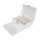 thumbnail image 2 of Caja de almacenamiento de joyas de madera blanca, gran capacidad, 2 capas, múltiples compartimentos, Estuche De Viaje portátil de cuero PU para joyería, 2 of 10