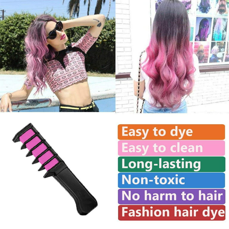 Inadays Hair Chalk Comb Temporary Bright Hair Color Dye for Girls Kids, Washable Hair Chalk for Kids-girls Toys Birthday Christmas Gifts for 6 7 8 9