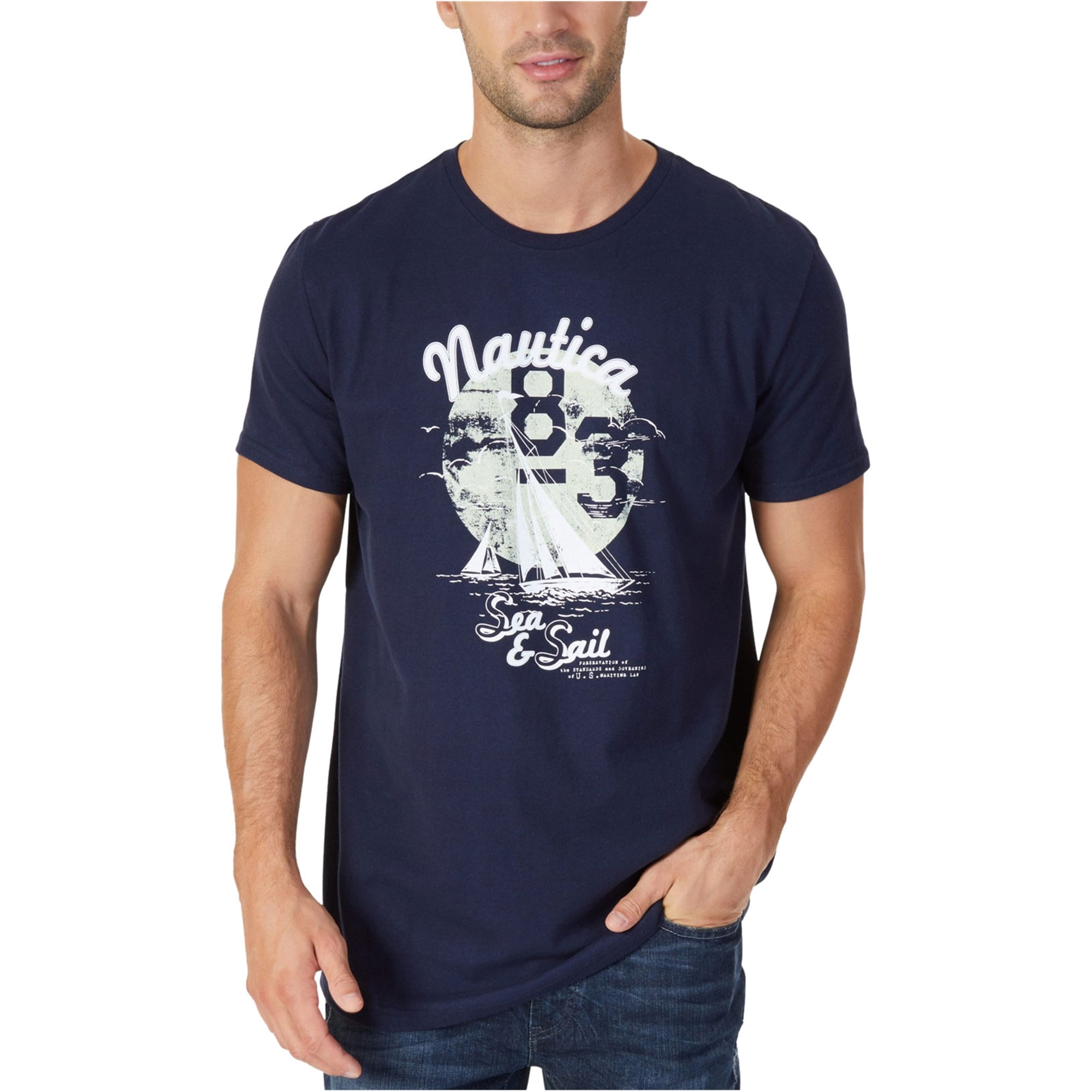 Nautica - Nautica Mens Logo Graphic T-Shirt, Blue, X-Large - Walmart 