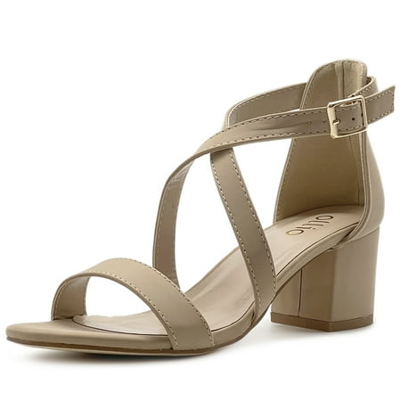 

Ollio Women s Shoes Ankle Cross Strap High Heeled Pumps Sandals H202