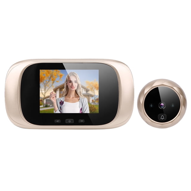 2.8in TFT LCD, IR Night Vision Almacenamiento Cíclico Puerta Mirilla Cámara Visual Door Visor Para Apartamento Camera Dimedura Ding Dong Smart Access Control SystemGold