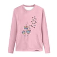 thumbnail image 4 of Women's Graphic Long Sleeve Tops Funny Print Crew Neck Casual Loose Sweatshirts Valentine Day Tee Gift to Ladies(Pink,M), 4 of 5