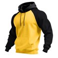 thumbnail image 2 of HAJWOH Mens Hoodies Pullover Lightweight Block Color Sweatshirts Casual Long Sleeve Shirts Drawstring with Pocket, 2 of 5
