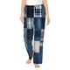 thumbnail image 1 of Balery Indigo Patchwork Quilt Pantalones de pijama para mujer, pijamas ultraligeros, pantalones de estar por casa-Small, 1 of 6