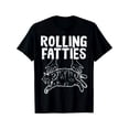 thumbnail image 2 of Camiseta con estampado de gato Rolling Fatties, cuello redondo de algodón, manga corta, corte regular, estampado geométrico, ideal para todas las estaciones, para hombre y mujer., 2 of 7