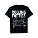 thumbnail image 1 of Camiseta con estampado de gato Rolling Fatties, cuello redondo de algodón, manga corta, corte regular, estampado geométrico, ideal para todas las estaciones, para hombre y mujer., 1 of 6