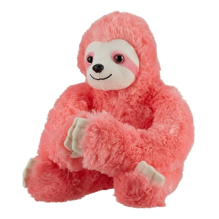 Holiday Time 12" Plush Pink Sloth Stuffed Animal Toy