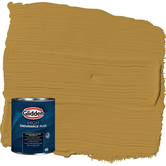 Glidden HEP Butterscotch Ripple / Yellow Semi-Gloss Exterior Paint with Primer, 1 Quart