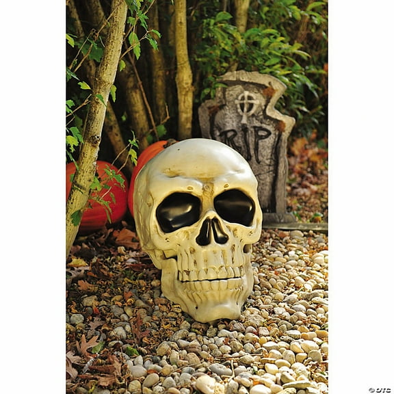 Fun World Halloween Giant Articulated Plastic Skull Decoration - White