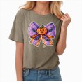 thumbnail image 5 of TOWED22 Halloween Shirt for Women Cute Ghost Vintage Graphic Halloween Tshirt for Party Short Sleeve Fall Shirt(Khaki,M), 5 of 9