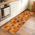 thumbnail image 3 of Kitchen Runner 2 x 6 Ft, Orange Fall Non-Slip Residential Carpet, Pumpkins Thanksgiving Maple Leaf Rustic Indoor Crawling Mats Runner Rugs for Living Room/Dining Room/Bedroom, 3 of 8