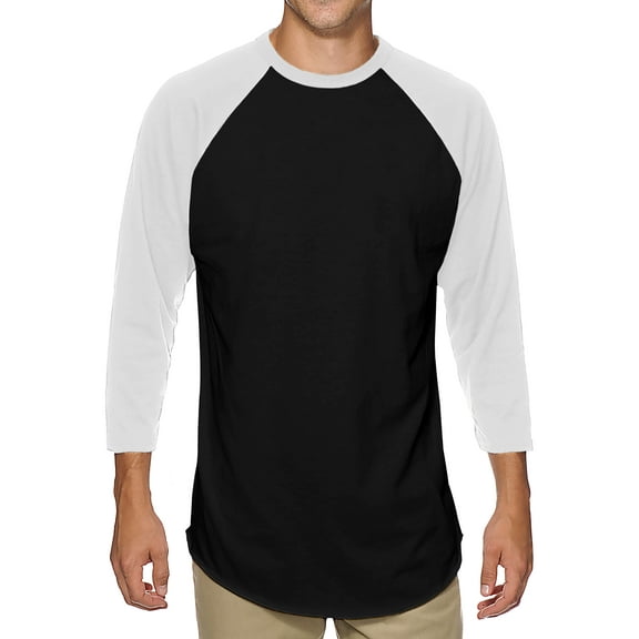 Ma Croix Men's Basic Baseball Raglan 3/4 Sleeve T-Shirts