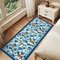 thumbnail image 2 of GlowSol 2'x6' Jungle Animal Print Runner Rug Soft Non-Slip Bedroom Runner Rug Washable Indoor Runners for Kitchen Hallway Laundry, Blue, 2 of 7