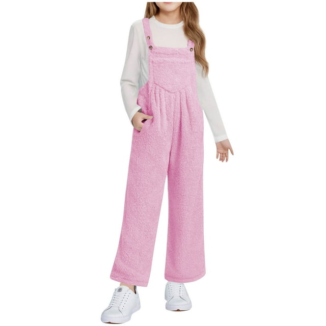 Combinaison Sans Manches en Molleton pour Filles avec Camisole Intégrée et Poches pour 5 à 14 Ans, pour l'Automne et l'Hiver
