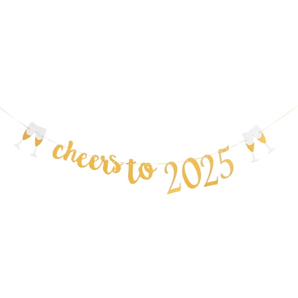 KAKOWELY 1 juego de pancarta de Año Nuevo 2025, pancarta de saludos a 2025, decoraciones para fiestas de Año Nuevo, fondos para fotos, pancarta brillante, telón de fondo para fiesta, accesorio