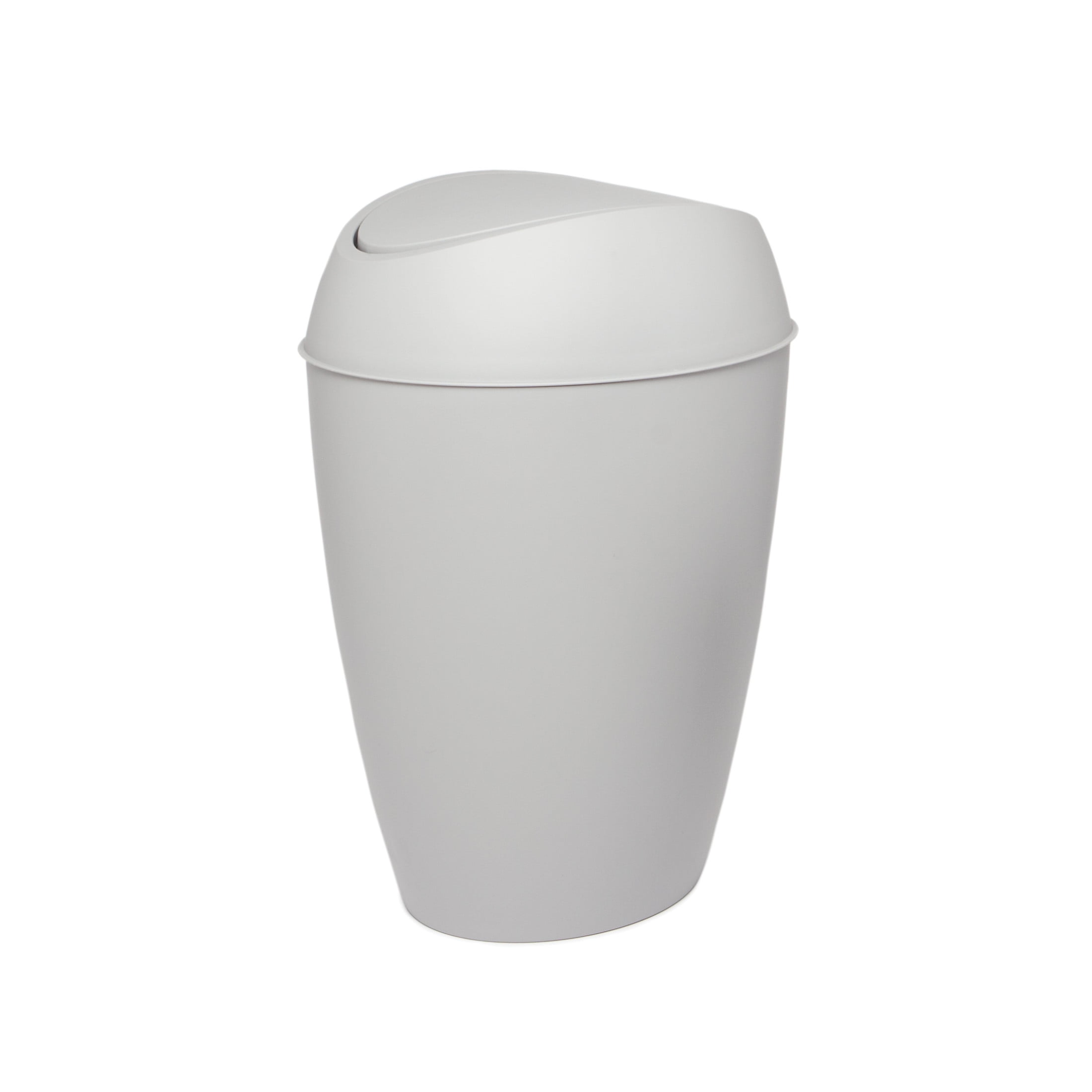 Umbra 2.4 gal Twirla Polypropylene Swing-Top Lid Bathroom Trash Can Garbage Can, Grey