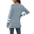 thumbnail image 6 of Womens Long Sleeve Tops Crewneck Sweatshirts Casual Color Block Tunic Tops Pullover, 6 of 8
