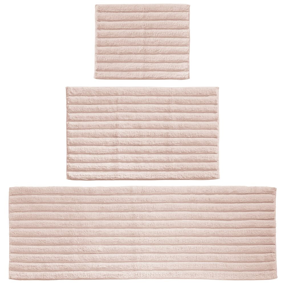 mDesign Soft Cotton Spa Mat Rug for Bathroom, Varied Sizes, Set of 3