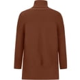 thumbnail image 5 of Knit Tops for Women Oversized Ribbed Turtleneck Batwing Sleeve Side Slit Hem Loose Fall Warm Soft Knit Long Length Tunic Sweater Casual Everyday Oversized Pullover Coffee M, 5 of 5