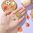 thumbnail image 3 of 8Pcs 8 Styles Alloy Enamel Pendants Sports Ball Mixed Shapes 21~30c15~28x1.5~3mm Hole: 1.6~2.5mm 1pc/style, 3 of 5