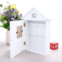 Niceauty Key Holder Wall Wooden White Key Organizer 1PC