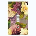 thumbnail image 1 of Metal Light Switch Plate Outlet Cover Purple White Rose Wallpaper ROS017, 1 of 13