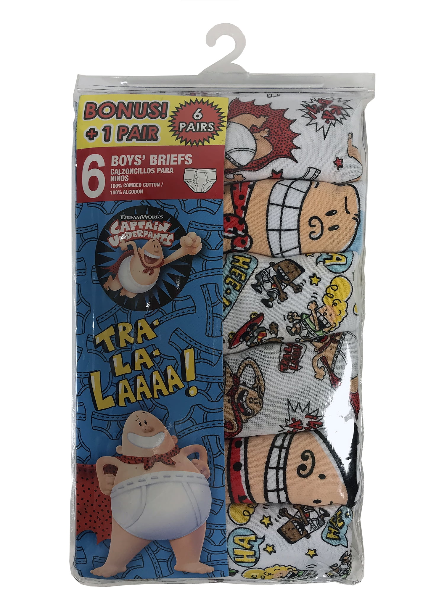 Captain Underpants Briefs, 5+1 Bonus Pack (Big Boys & Little Boys