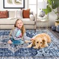 thumbnail image 2 of Yesfashion Carpets Area Rugs Washable 10'*13' Area Rug Vintage Persian Medallion Area Rug Boho Distressed Rug Non-Slip Low Pile Capet Rugs Bedroom,Blue blue 10*13ft, 2 of 6