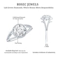 thumbnail image 6 of Rosec Jewels Lab Created Diamond Round Engagement Ring 2 Carat - EF-VS Quality Diamond Solitaire Ring, 18K White Gold, US 10.50, 6 of 9