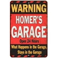 thumbnail image 1 of HOMER'S Garage Warning Man Cave Wall Decor 8x12 Metal Sign 108120030324, 1 of 1