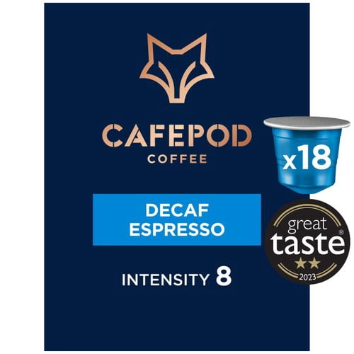 CafePod Decaf Brunch Blend Nespresso Compatible Aluminium Coffee Pods 18, 18 pods per pack, British Import (Pack of 3)