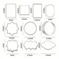 thumbnail image 2 of Plaque Frame Cookie Cutters Set 10 PCS Stainless Steel Fondant Biscuit Molds for Cake Decorating Fruit Shapes, Silver, 2 of 7