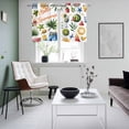 thumbnail image 5 of 2 Panels Kitchen Tier Curtains 39 Inch Length, Summer Beach Grommets Window Treatment Curtain, Tropical Coconut Watermelon Lemon Flamingo Thermal Curtains Drapes for Living Room/Bathroom, 5 of 9