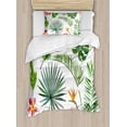 thumbnail image 1 of Plant Duvet Cover Set Twin Size, Diverse Pattern of Leaves and Flowers From Tropical Lands Heliconia Philodendron, Decorative 2 Piece Bedding Set with 1 Pillow Sham, Multicolor, by Ambesonne, 1 of 3