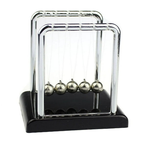 Newtons Cradle Pendulum Fun Science Physics Toys Black Large Newton's Cradle Pendulum Balance Balls 5 Beads Perpetual Motion Desk Toy Wooden Base Balance Balls for Office and Desk Decorations