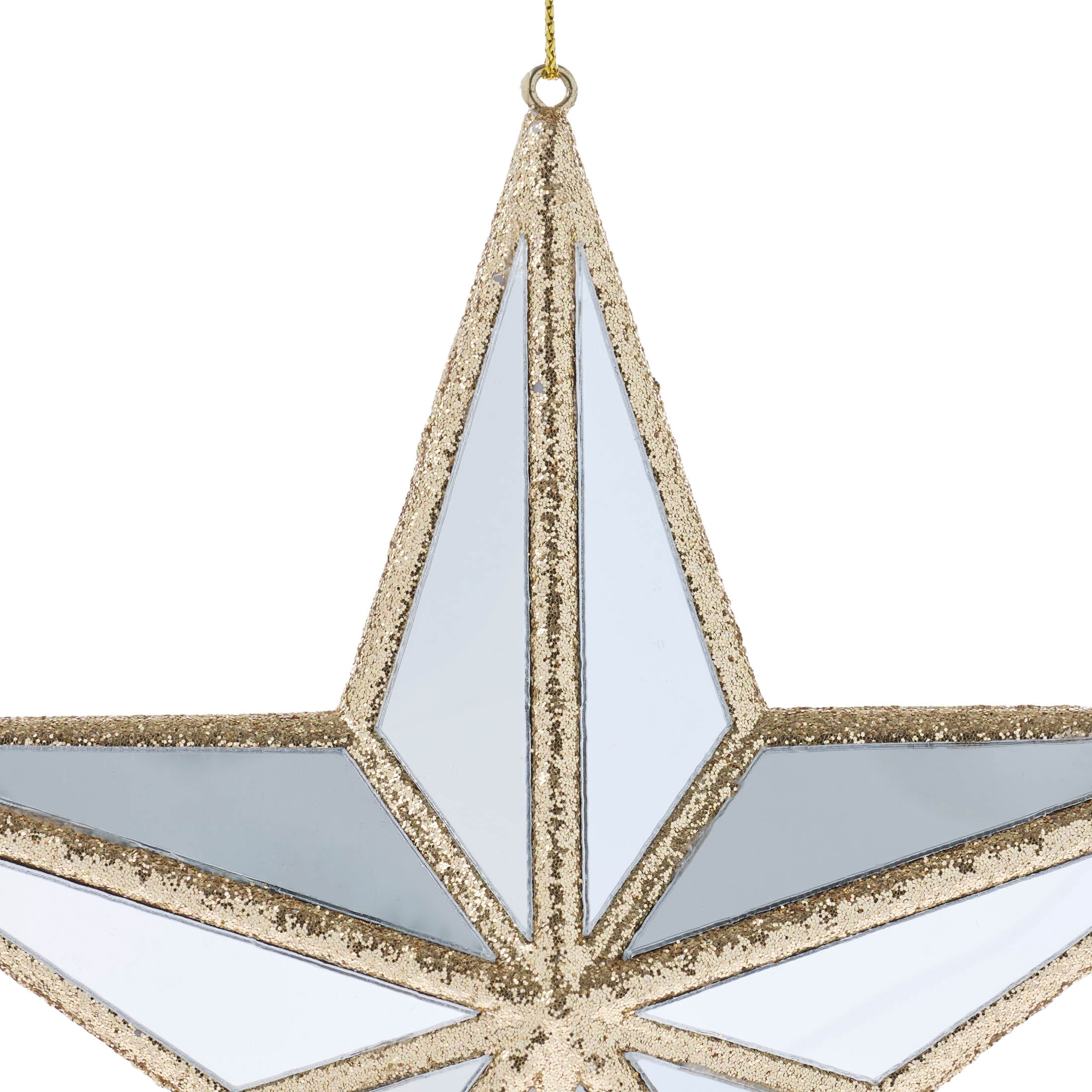 Gold Glitter Mirror Star Christmas Ornament, 6", by Holiday Time