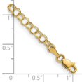 thumbnail image 2 of 14k Yellow Gold Solid Double Link Charm Bracelet 8 Inch Lobster Claw 4mm Wide Link Charm Bracelet for Women, 2 of 2