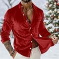 thumbnail image 6 of CharmCyan Men's Luxury Velvet Button-Down Shirt | Loose-Fit Casual Dress Shirt For Party & Daily Wear Red L, 6 of 9
