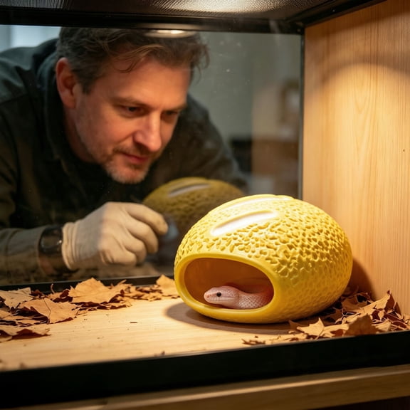 Bread Shaped Reptile Hideout Cool Ceramic Terrarium Hide Cave Embossed Texture Stress Relief Shelter for Snakes Leopard Geckos Tarantulas